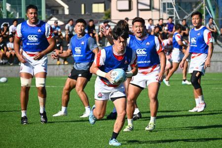 　サモア戦に向け練習するラグビー日本代表＝東京都内