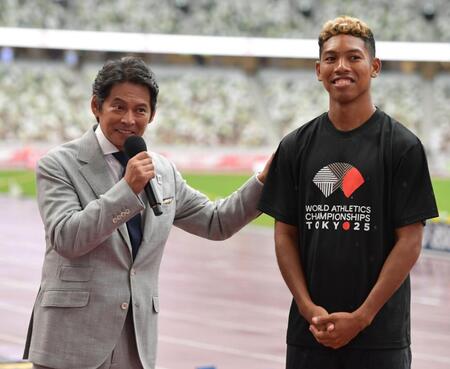 織田裕二が世界陸上に「戻ってきちゃいました」スペシャルアンバサダーに就任　橋岡、田中、北口、サニブラウンの夢リレーのスターター務める