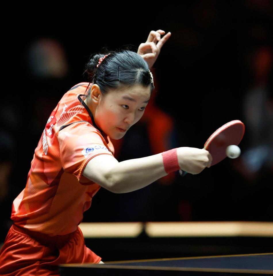 　準々決勝で中国の王芸迪と対戦する張本美和