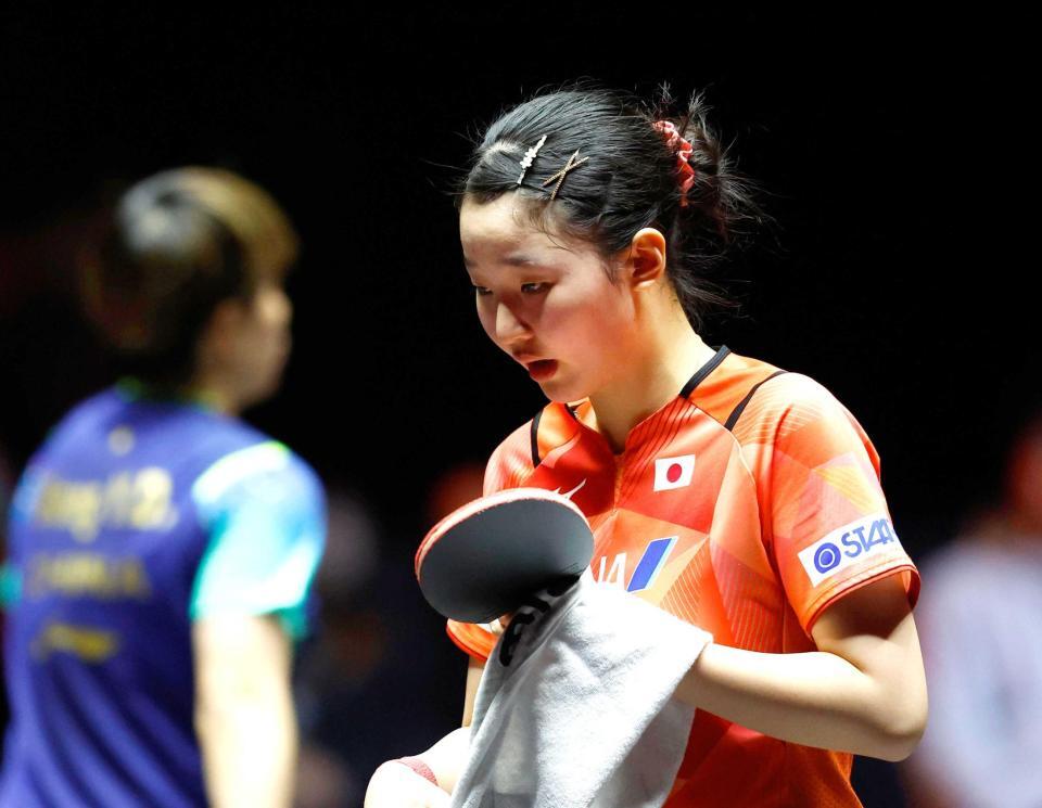 　女子シングルス準々決勝で敗れた張本美和