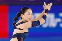 　女子フリーで演技する吉田陽菜