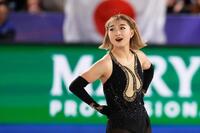 　女子フリーの演技を終えた坂本花織