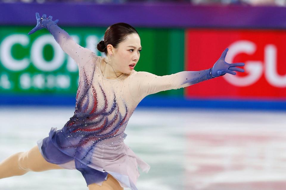 　女子フリーで演技する樋口新葉