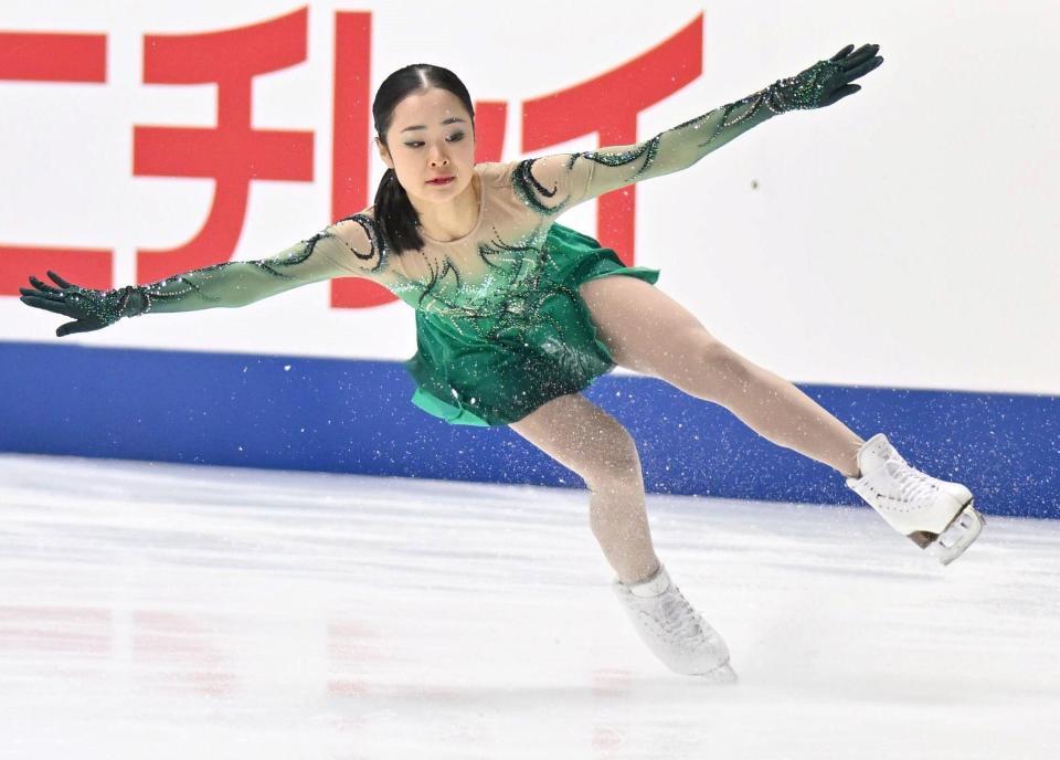 　華麗な演技を披露する島田麻央（撮影・北村雅宏）