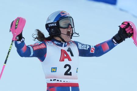 　アルペンスキーＷ杯、女子回転第４戦で初優勝を果たしたズリンカ・リュティッチ＝２９日、ゼメリング（ＡＰ＝共同）