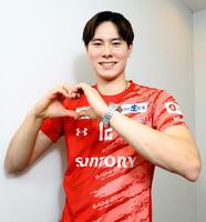 　今季の活躍を誓うサントリー・高橋藍　