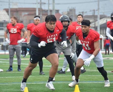 練習する全日本選抜ＤＬ花田秀虎（２０２３年１月撮影）