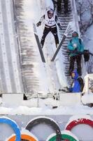 　公式練習で調整する高梨沙羅