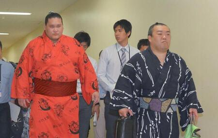 　照ノ富士と駿馬（右）