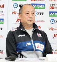 　ヘッドコーチ就任会見に出席した大堀氏