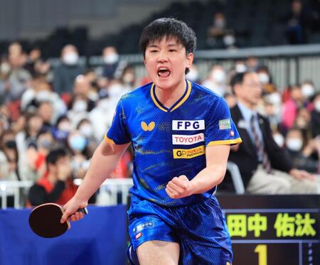 ストレート勝ちで準決勝進出を決めた張本智和（撮影・金田祐二）