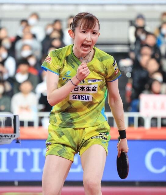 早田ひなが準決勝進出 五輪で痛めた左手首の不安一掃「殻を破ることが