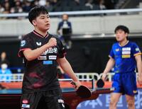 張本智和を破った松島輝空（撮影・金田祐二）