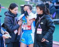 　２位でフィニッシュした小林香菜（撮影・石湯恒介）