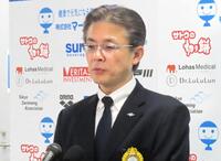 北島康介杯での、標識設置トラブルの原因について説明した内田孝太郎大会委員長