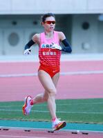 　ゴールを目指す松田瑞生（撮影・石湯恒介）