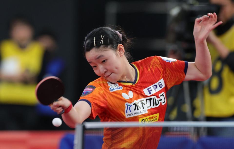 決勝進出を決めた張本美和（撮影・金田祐二）