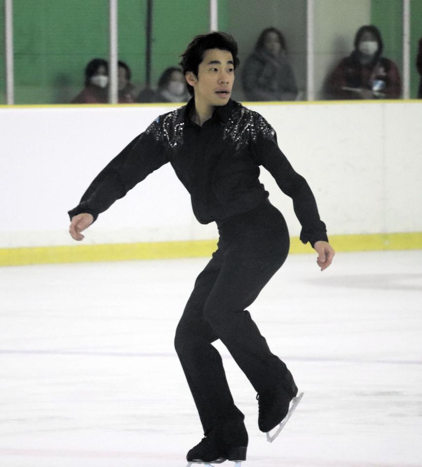 　フリーの演技をする織田信成（撮影・中野裕美子）