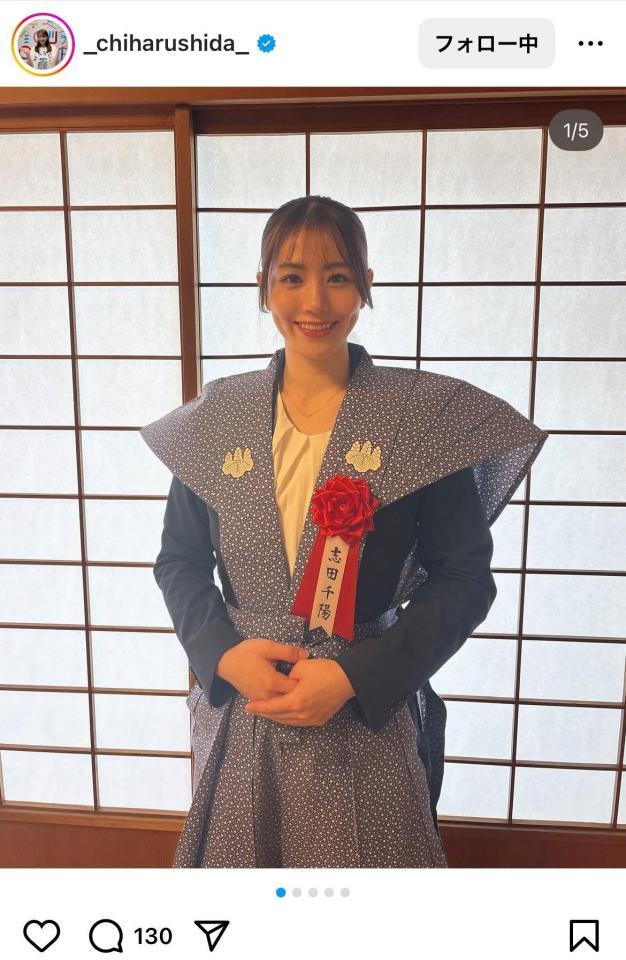 志田千陽インスタグラム（＿ｃｈｉｈａｒｕｓｈｉｄａ＿）より