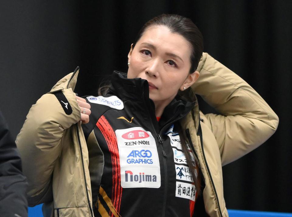 　準優勝に終わったロコ・ソラーレの本橋麻里コーチ（撮影・堀内翔）