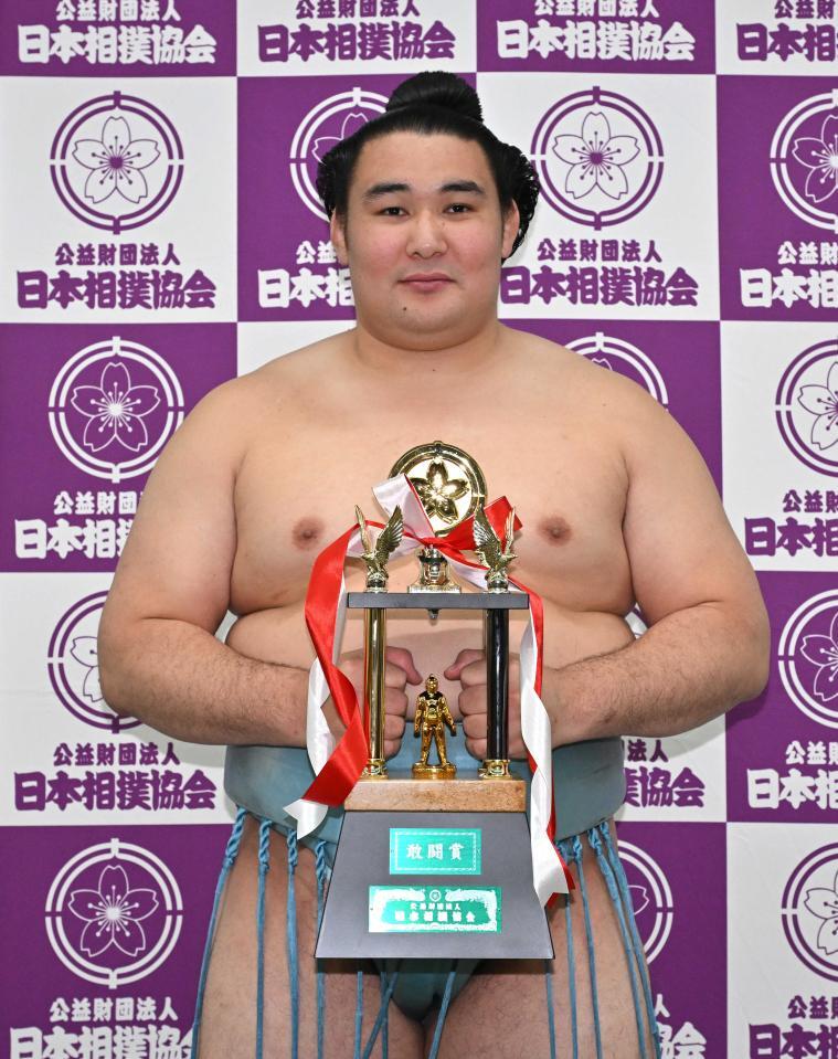 　昨夏場所で敢闘賞の欧勝馬＝２０２４年５月