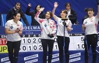 　１次リーグのイタリア戦で勝利し、笑顔の日本代表フォルティウスの選手たち