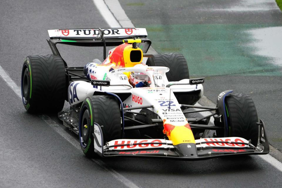 　オーストラリアＧＰ決勝で走行するレーシングブルズの角田裕毅（ＡＰ＝共同）