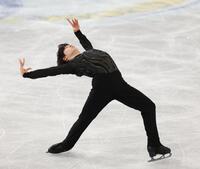 　練習に励む鍵山優真（撮影・佐々木彰尚）