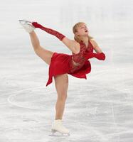 　練習に励む坂本花織（撮影・佐々木彰尚）