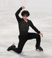 　華麗な演技を披露した鍵山優真（撮影・佐々木彰尚）