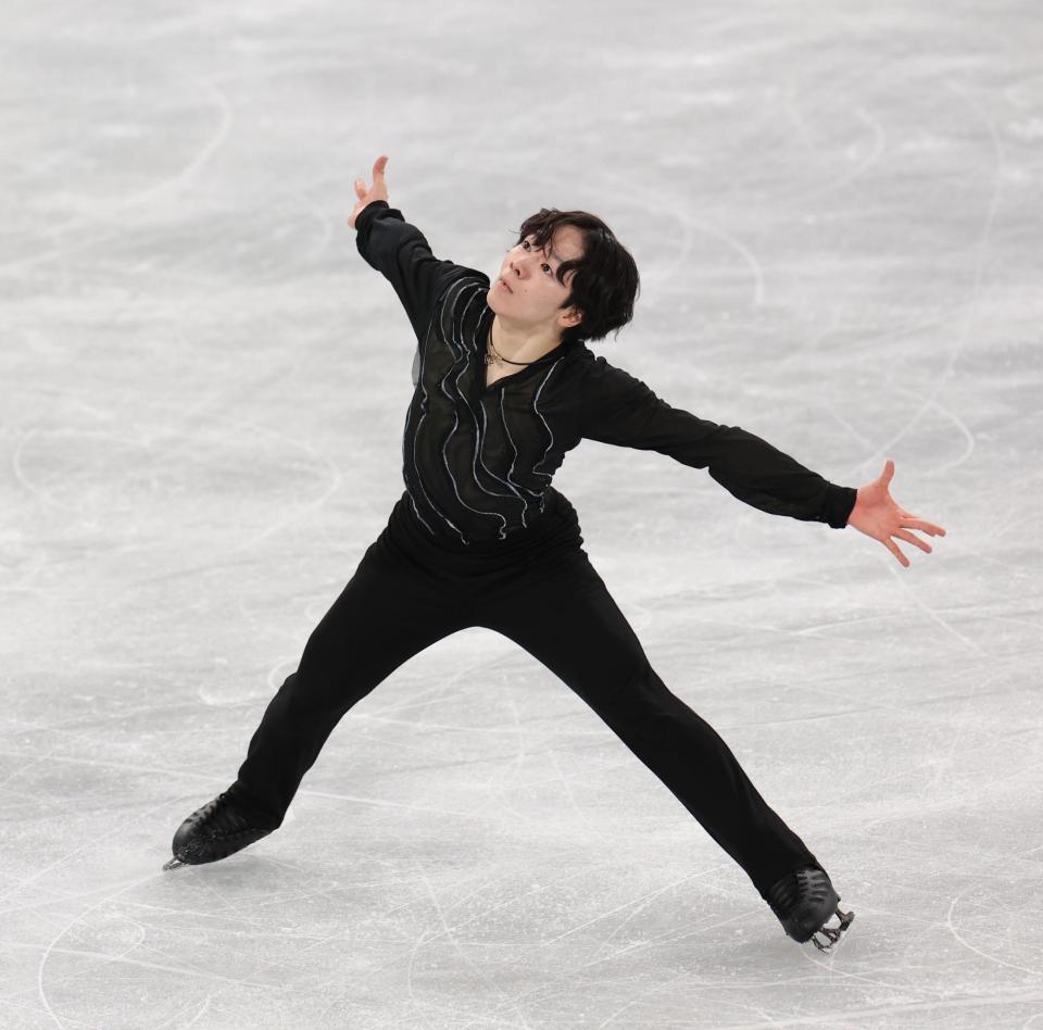 　華麗な演技を披露した鍵山優真（撮影・佐々木彰尚）