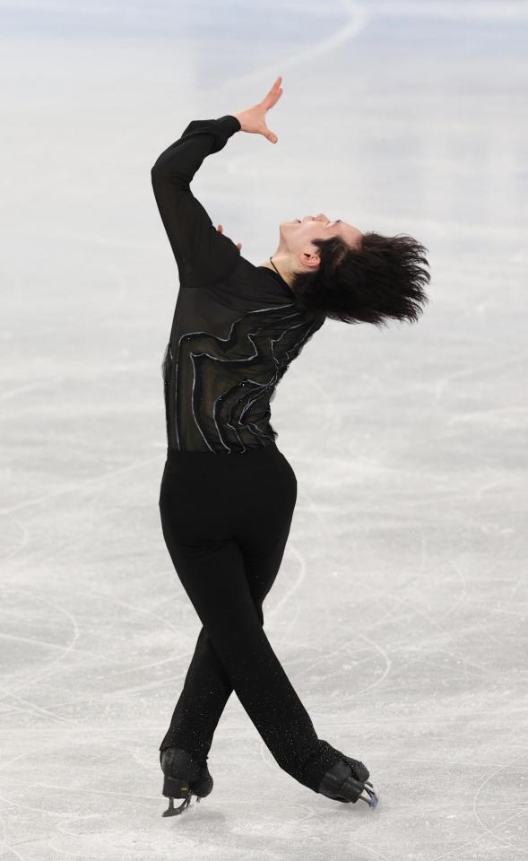 　迫力ある演技を披露した鍵山優真（撮影・佐々木彰尚）