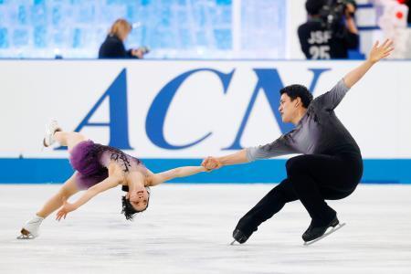 三浦璃来、木原龍一組がＳＰ１位　世界国別フィギュア第２日