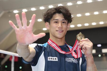 　大会５連覇を達成した橋本大輝（撮影・佐々木彰尚）