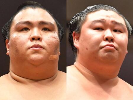 　御嶽海（左）と正代