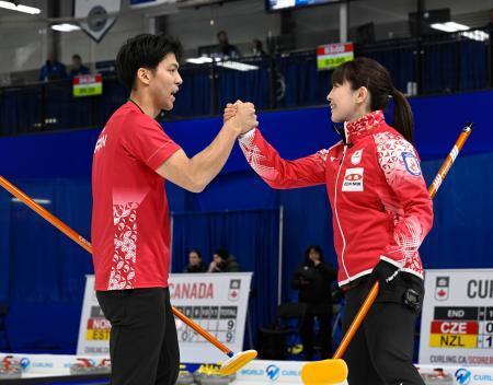 日本、米国破って5勝目 カーリング混合ダブルス