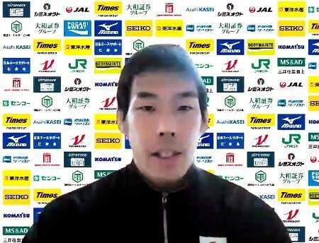 　オンラインで取材に応じる柔道男子の永瀬貴規＝２日（オンライン画像）