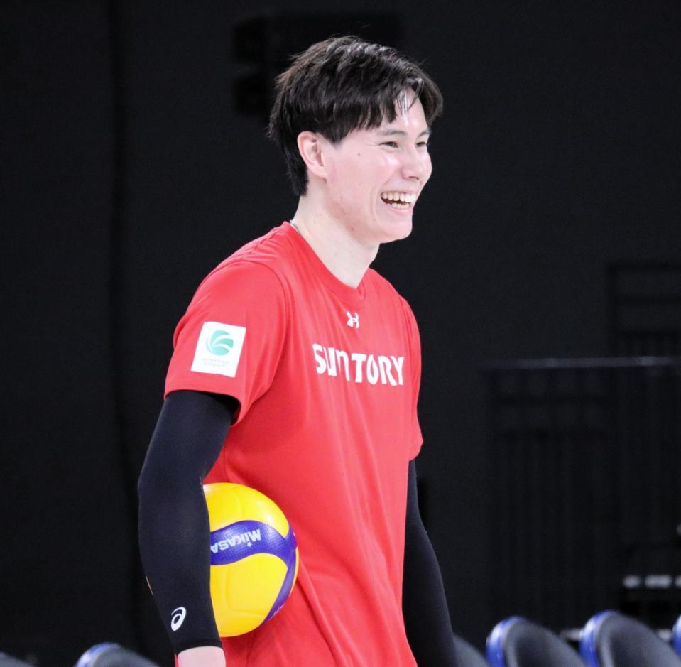 　前日練習に参加したサントリー・高橋藍