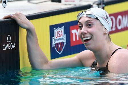 女子１００ｍバタフライで世界新　米選手が５４秒６０をマーク