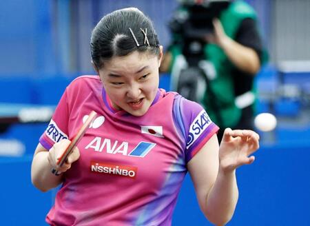 　世界選手権に向け練習する張本美和
