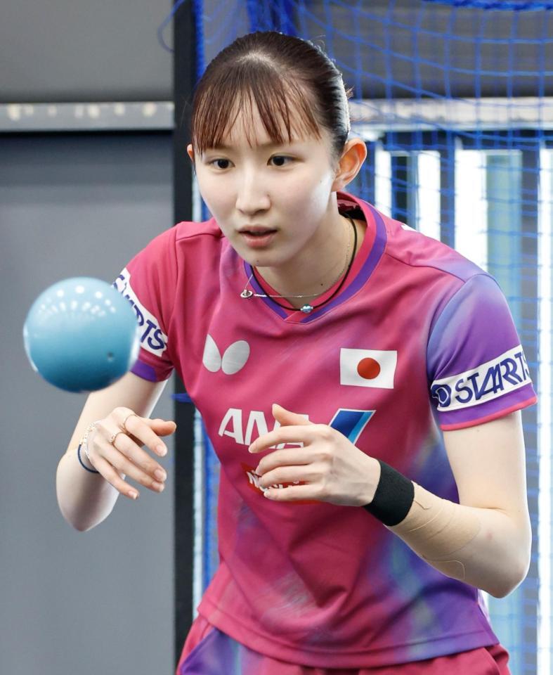 　世界選手権に向け調整する早田ひな