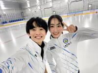 　アイスダンス挑戦を表明した櫛田育良（右）と島田高志郎（左）＝提供写真