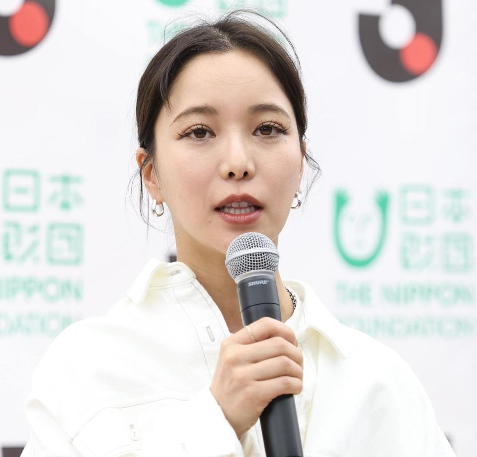 　気候変動とスポーツについて話す高梨沙羅（撮影・佐々木彰尚）