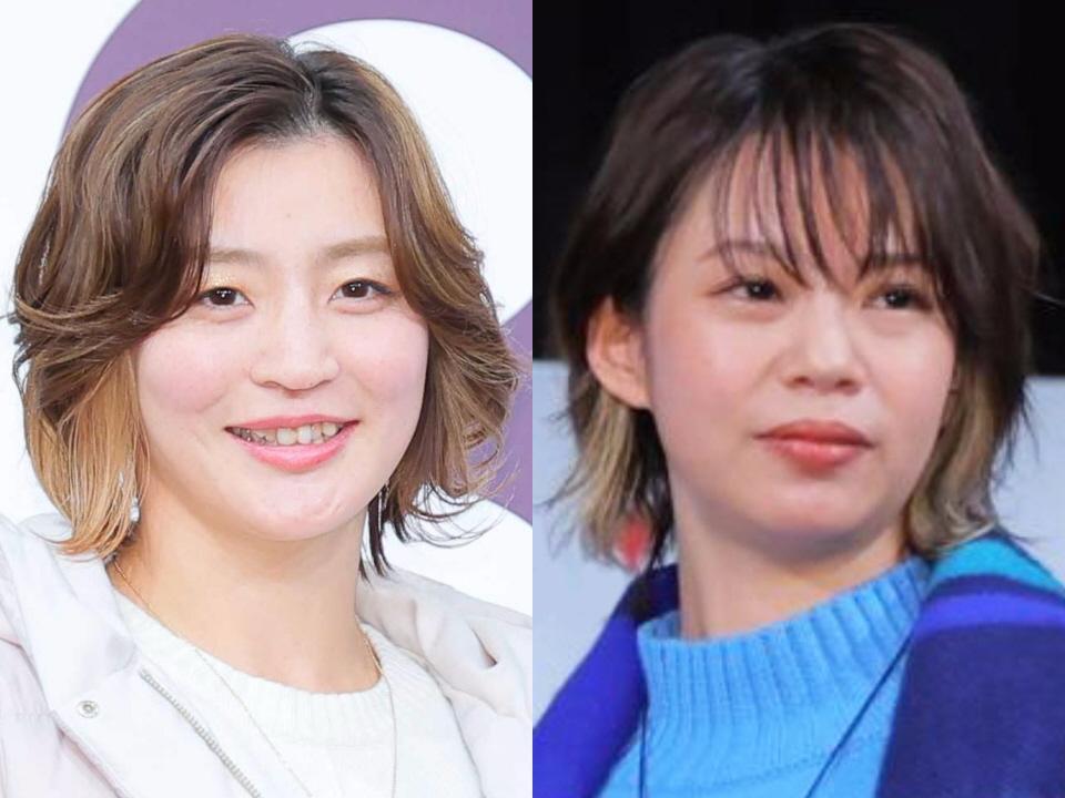 角田夏実（左）と高木菜那