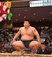 　勝ち名乗りを受ける行徳（撮影・開出牧）