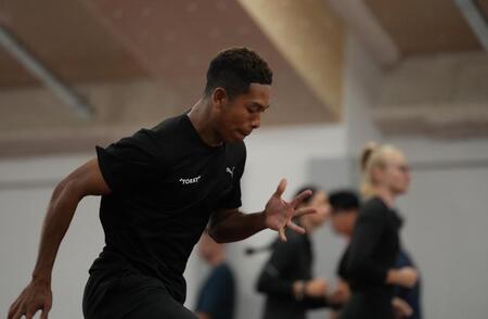 　練習に臨むサニブラウン・ハキーム（代表撮影）