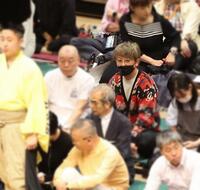 　相撲観戦する上地雄輔
