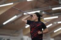 　練習に臨む北口榛花（代表撮影）