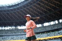 　練習に臨む田中希実（代表撮影）