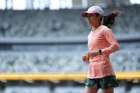 　練習に臨む田中希実（代表撮影）